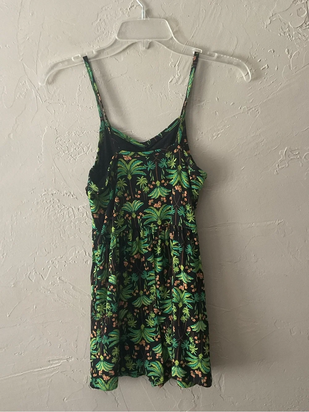 Old Navy Black & Green Tropical Print Girls' Romper
